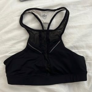 Black ALO half moon sports bra